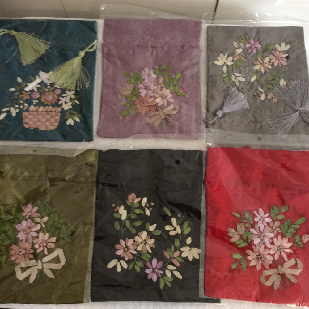 Embroidery Jewelry Bags Set of 6